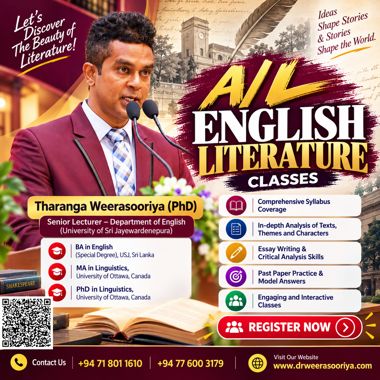 A/L English Literature classes